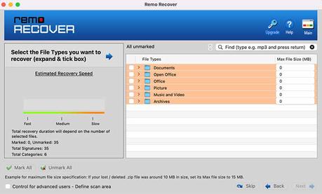 Remo Recovery File Types