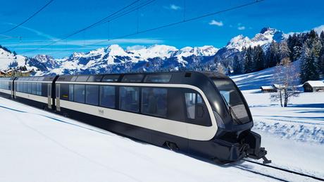 The amazing new Swiss mountain train that can jump rail tracks