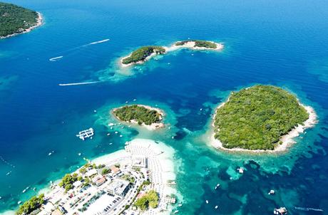 aerial-view-of-ksamil-albania-with-turquoise-water-and-beachfront-ksamil-hotels