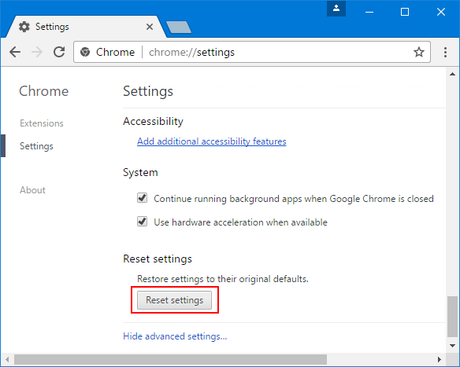 Disable Chrome Extensions