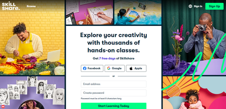SkillShare VS Lynda-SkillShare Homepage