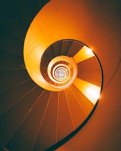 Stair case with Radial Balance Composition
