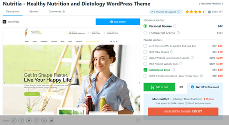 Nutricia Theme- Food And Nutrition WordPress Themes