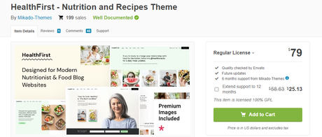 HealthFirst Theme- Food And Nutrition WordPress Themes