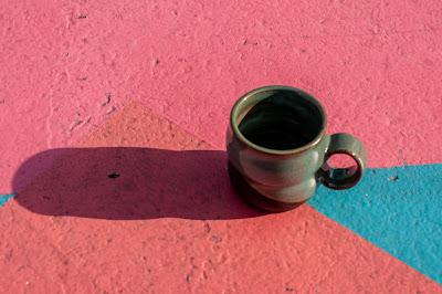 I take the ceramic mug for a walk