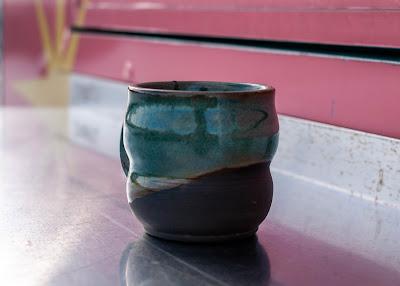 I take the ceramic mug for a walk