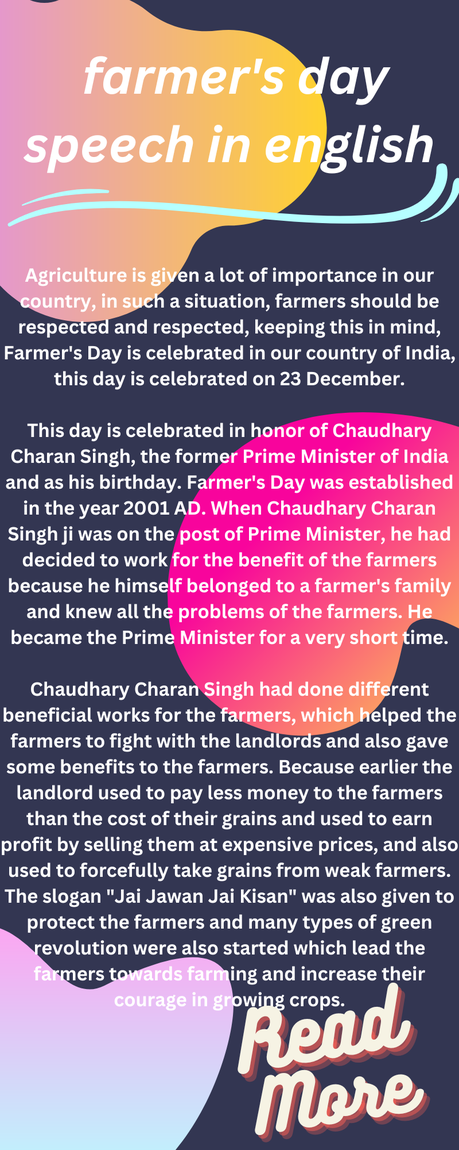 farmer's day speech in english