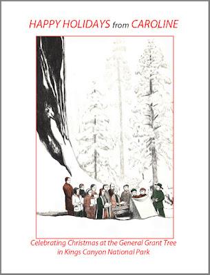 BOOK ILLUSTRATION: Christmas at the General Grant Tree, Kings Canyon NP, CA