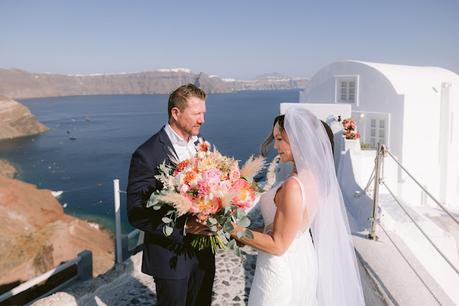 Santorini elopement at Chelidonia suites