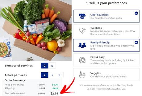 BLUE MENU - ONLY $2.96 For 4 meals!!!!
