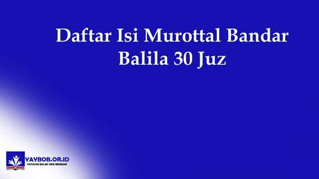daftar isi murottal Bandar Balila 30 Juz