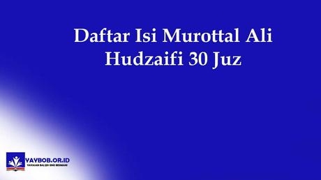 Daftar Isi Murottal Ali Hudzaifi 30 Juz