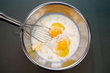 Mix the ingredients to make pancakes