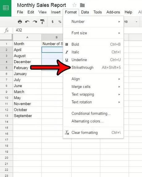 How to Remove Strikethrough in Google Sheets