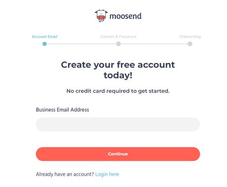 moosend onboarding