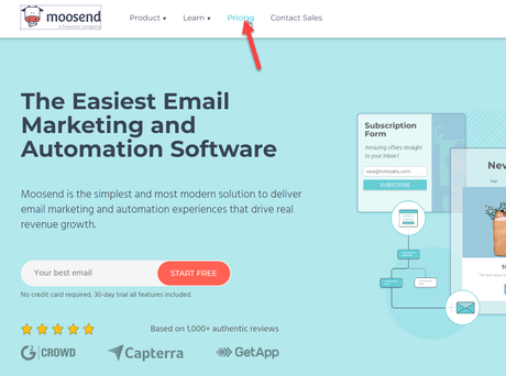 moosend pricing