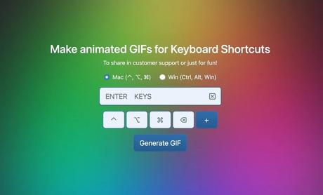 Gifboard makes keyboard shortcuts into GIF animations, supports Mac and Win