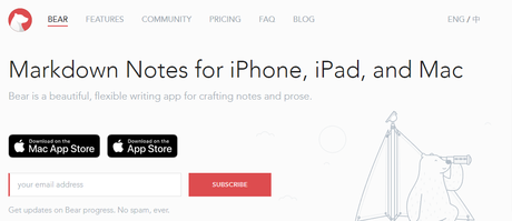 Bear App- Websites to Create Notes Online