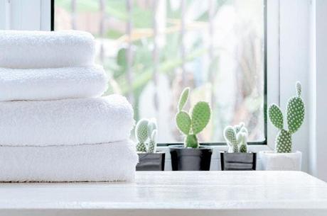 Pile of clean white towels