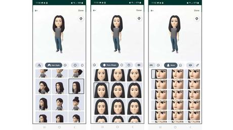 Choose features for avatar on WhatsApp