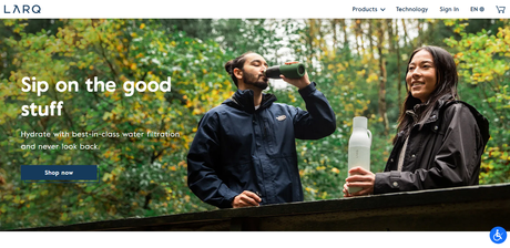 LARQ Overview- Ecommerce Store Inspiration