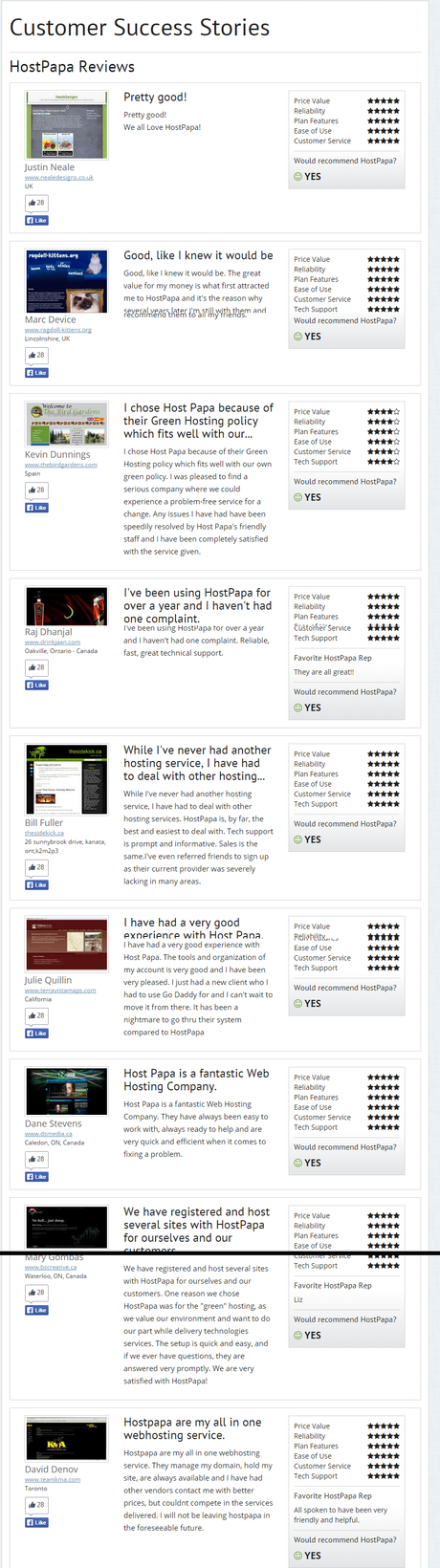 HostPapa Customer Success Stories
