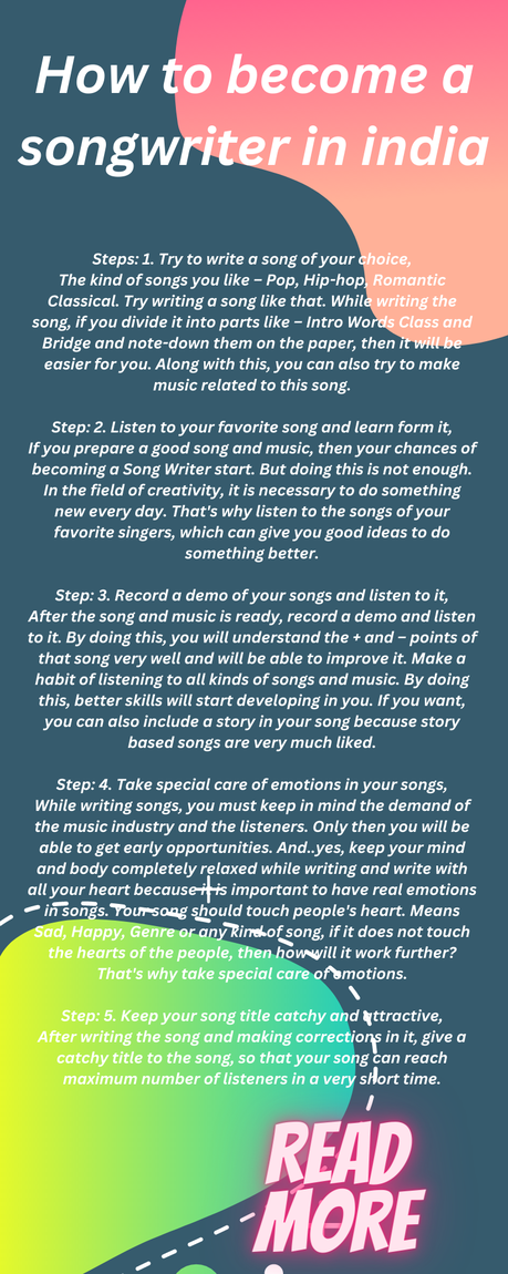 How to become a songwriter in india How to become a songwriter in india