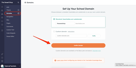 Udemy Vs Teachable- setup domain name