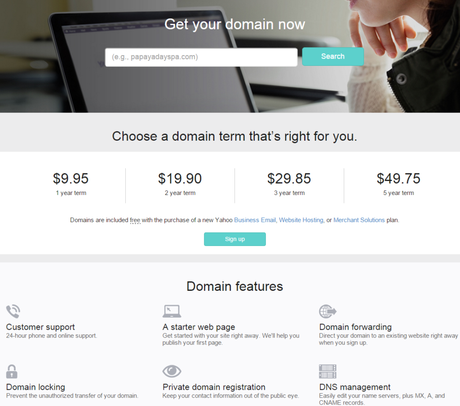 Yahoo Small Business Domains