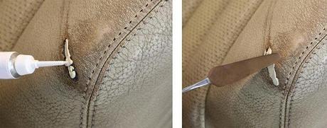 Application of putty on handbag