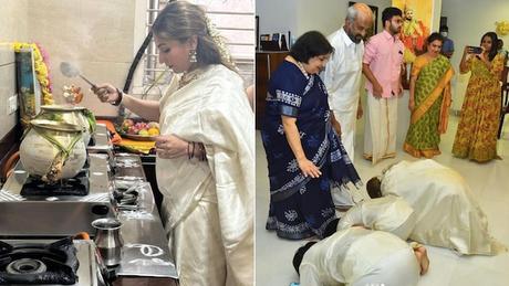 In Pics: How Rajinikanth And Family Celebrated Pongal, With Aishwaryaa Cooking Traditional Foods