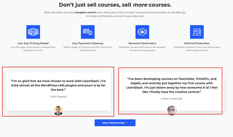 Learndash testimonials Learndash testimonials