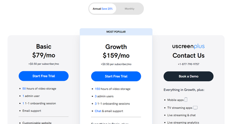 uscreen pricing - uscreen free trial