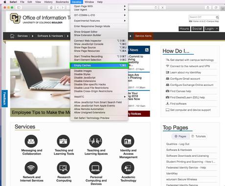 Clearing Cache in Safari/How to Delete Cache
