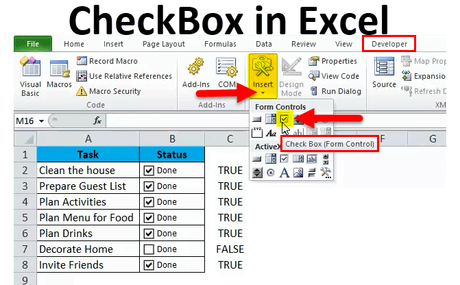 Excel Check Mark Insertion Instructions.