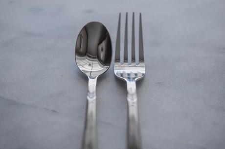 A shiny fork and spoon