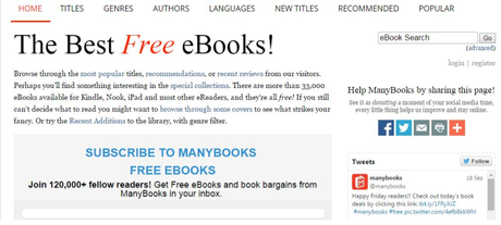 ManyBooks.Net - Top Resources To Download Free E-books