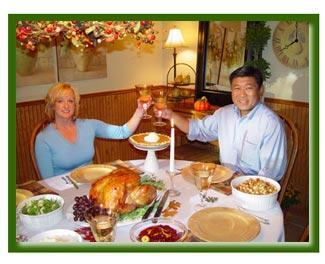 Thanksgiving couple toasting