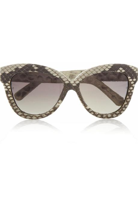 LINDA FARROW Cat eye python-covered sunglasses €945
