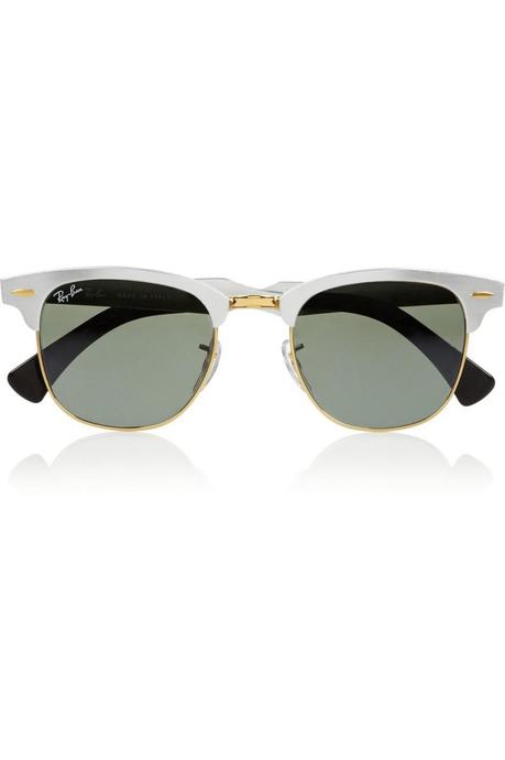 RAY-BAN Clubmaster D-frame mirrored aluminum sunglasses €205