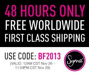 Sigma's Promotions For Black Friday & Cyber Monday Details! (20% off, free shipping..)