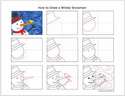 How to Draw a Windy Snowman