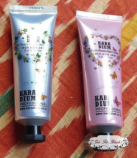 cosmetic-love.com-Karadium Hand Creams in Cherry Blossom and Peach-Review,Swatches
