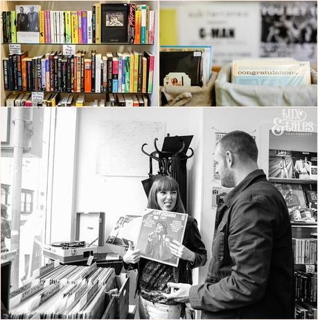 The Inkwell Record shop in York engagement photography