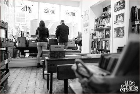 The Inkwell in York engagement shoot record store