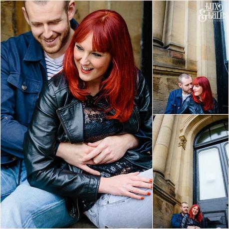 York engagement phtoography rocker couple with red hair