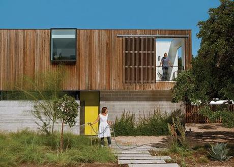 The facade of the green-built Suttles and Shah residence.