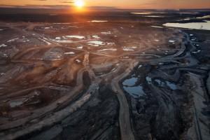 Alberta tar sands extraction zone.