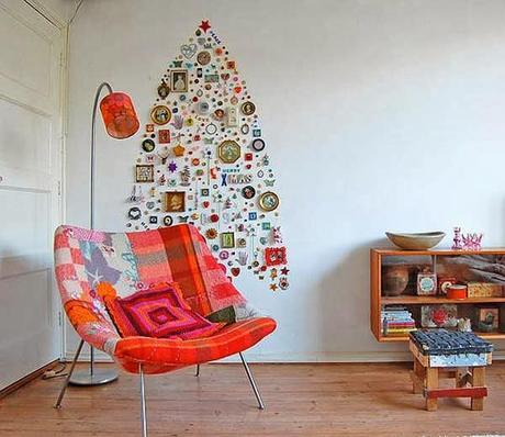 Christmas tree on walls