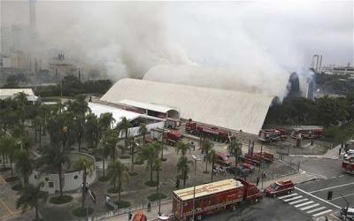 fire in Simon Bolivar auditorium in Brazil...